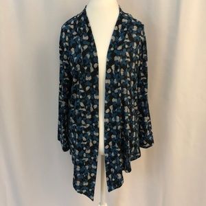 Chicos Polka Dot Cardigan Open Front Fly Away